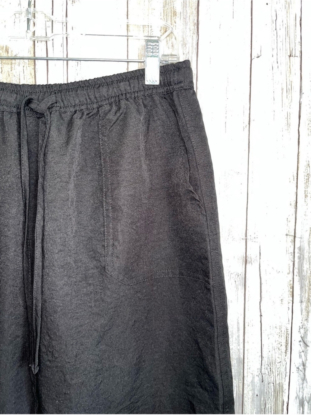 Umgee Black Drawstring Pants Small High Rise Lightweight Cropped Casual Pants - Picture 2 of 6
